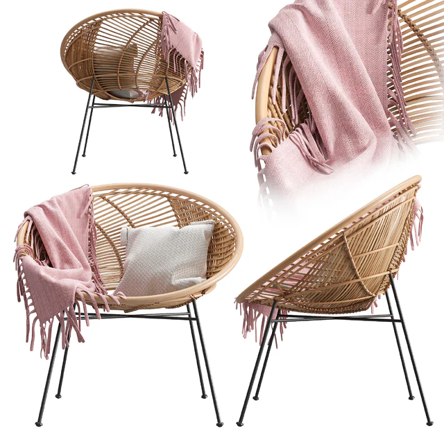 Rattan Lounge Chair HK-Living — Descargar
