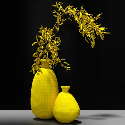 Olive branch in vase — Ver 3