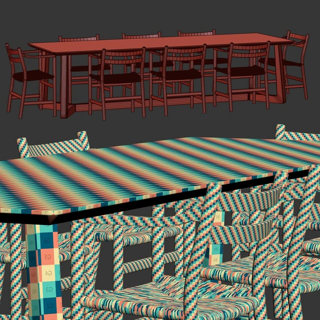 Edu Furniture Dining Set V1 / Garden furniture set — Descargar