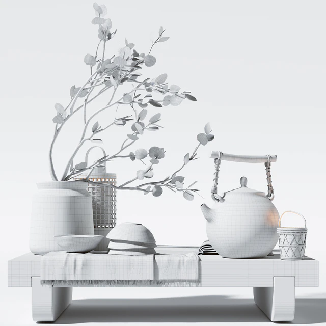 Warm colored tea set — Descargar