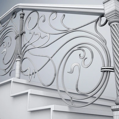 Wrought fence stairs — Ver 3