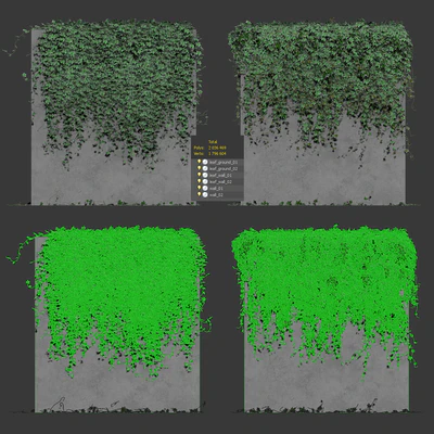 Wall with grape leaves — Ver 2