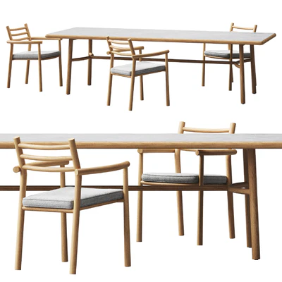 Table with chairs UKIYO by TRIBU — Ver 1