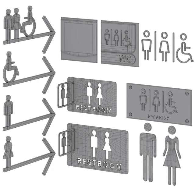 Restroom Directional Door Signs 2 — Descargar