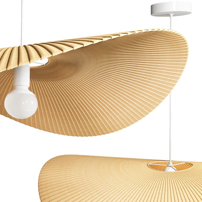 Straw Fabric Pendant Light 80 — Ver 3