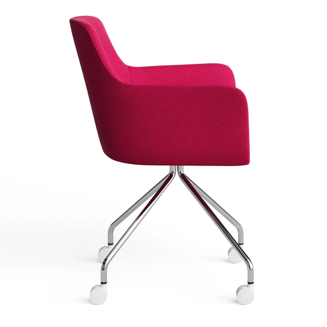 Office chair City by Quadrifoglio, fabric on metal legs with casters — Descargar