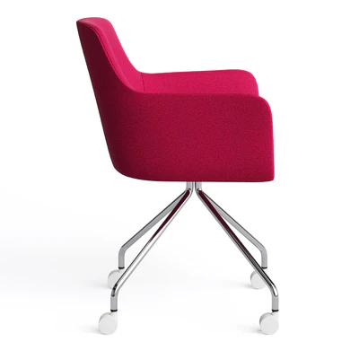 Office chair City by Quadrifoglio, fabric on metal legs with casters — Ver 5