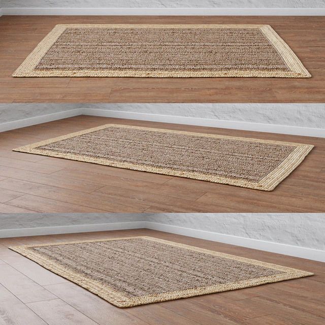 Natural Framed Braided Jute Rug — Скачать
