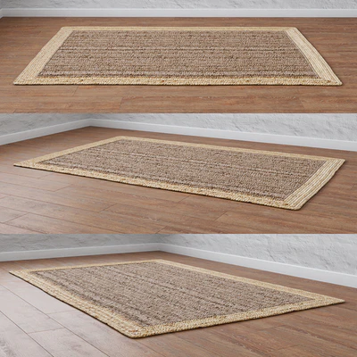 Natural Framed Braided Jute Rug — Вид 5