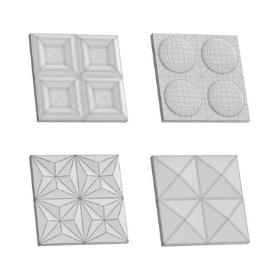 Fluted glass Set 02 — Ver 3