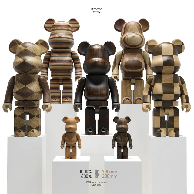 Bearbrick / Karimoku (Wood set) — Скачать