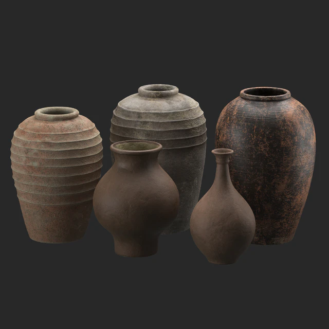 Artisan clay vases set 2 — Download