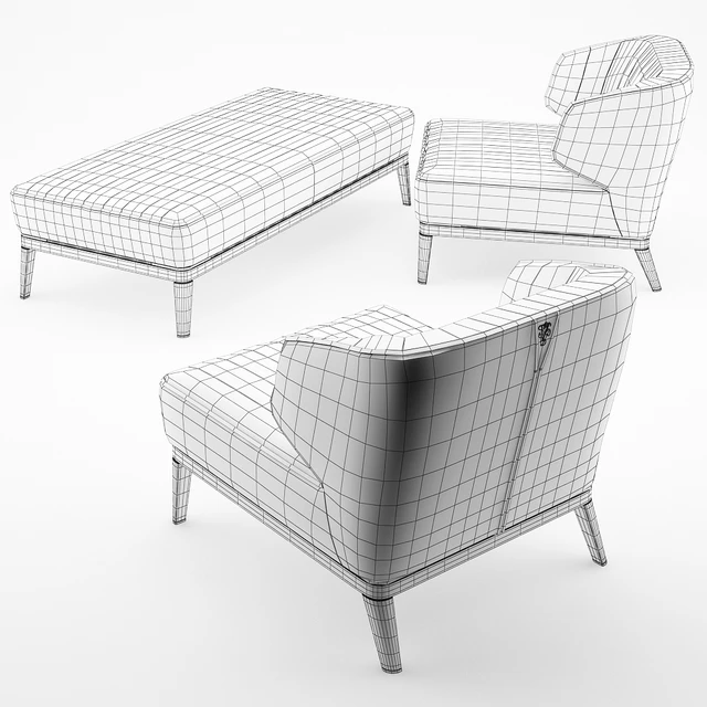Blondie leather armchair and bench - Visionnaire Home Philosophy — Descargar