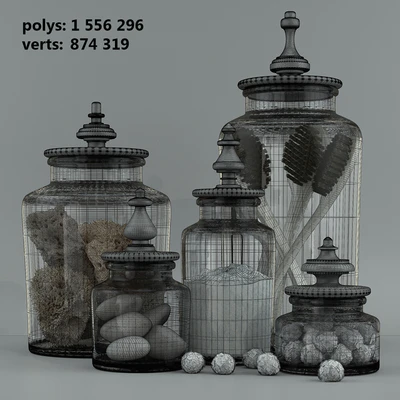 Bathroom decoration jars set — Ver 2