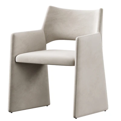 CB2 Foley Faux Mohair Gray Dining Armchair — Ver 1