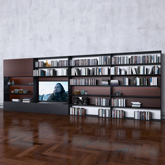 Storage system with books tv vase 7 — Скачать