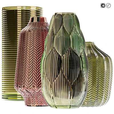Amazing glass vases set for interior — Ver 1