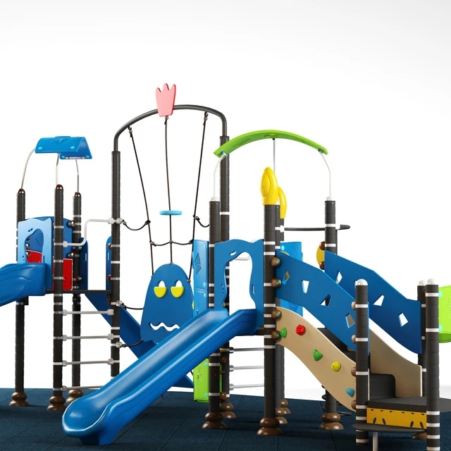 Kids playground equipment with slide climbing 09 — Descargar