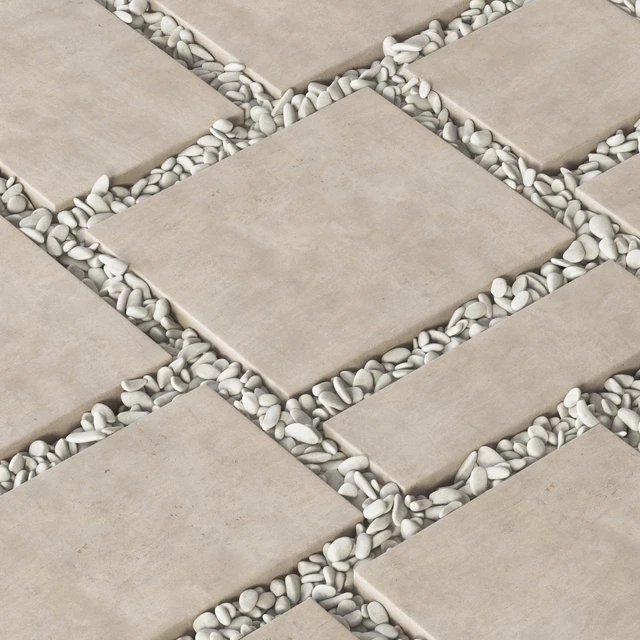 Paving tile square pebble n2 / Paving tile square of pebble slabs — Descargar