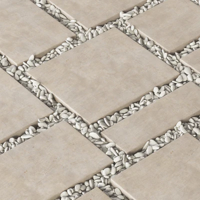 Paving tile square pebble n2 / Paving tile square of pebble slabs — Ver 3