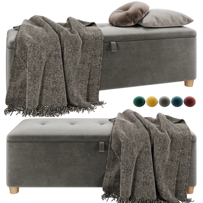 Банкетка пуф Эдин Velvet Coral / Grey / Mustard / Ocean / Emerald от Диванру — Вид 1