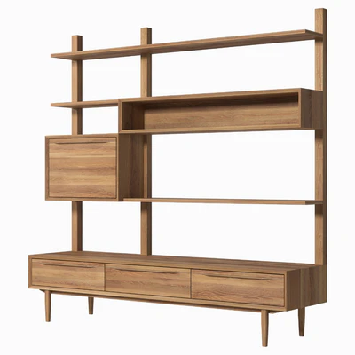 Shelving unit Bruni / Bruni Black with drawers, 180 * 179 * 45 cm — Ver 3