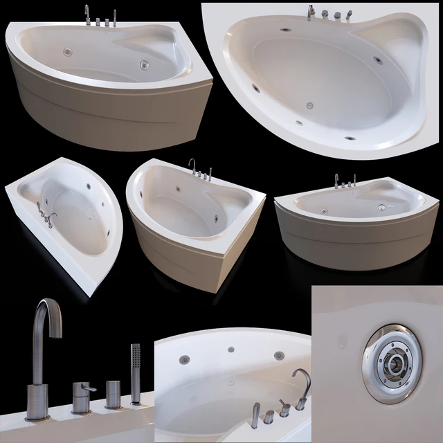Acrylic corner bath Cezares Tebe 150x100 R — Descargar