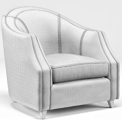 Edina Regency Camel Velvet Round Seamed Arm Chair — Вид 3