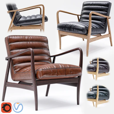 Mid Century Leather Armchair — Ver 1