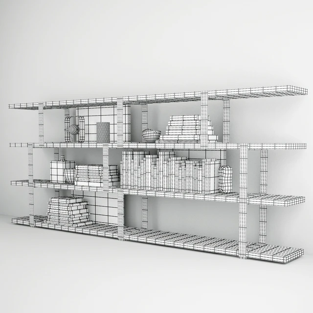 Minotti Dalton Bookcase with Accessories — Скачать
