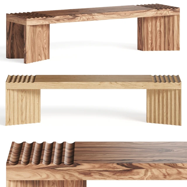 Okha Frequency Wooden Bench — Descargar