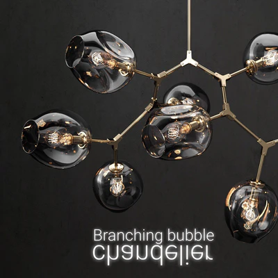 Branching bubble 8 lamps 2 DARK/GOLD — Вид 2