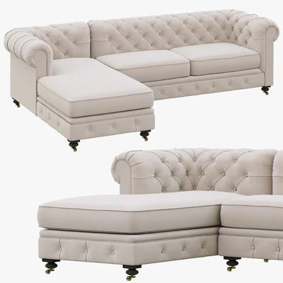 Restoration Hardware Petite Kensington Upholstered Left-Arm Chaise Sectional — Вид 1