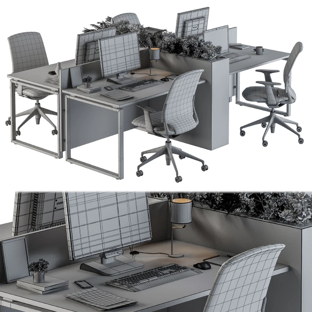 Office Furniture - employee Set 21 — Descargar