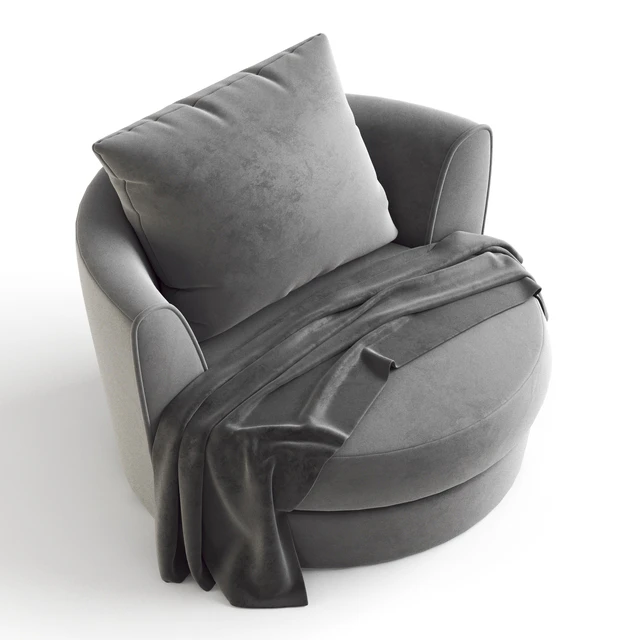 Ikea FASALT Swivel armchair, velvet gray. — Descargar