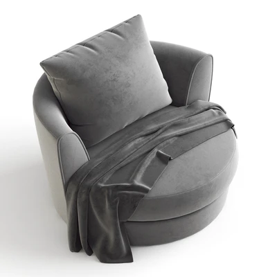Ikea FASALT Swivel armchair, velvet gray. — Ver 2