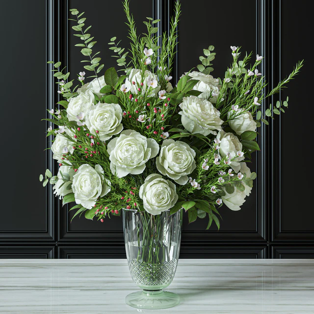 Flower Set 042 white rose wax flower — Скачать