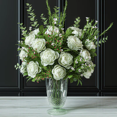 Flower Set 042 white rose wax flower — Вид 2