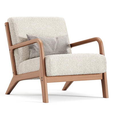 Hertford Upholstered Linen Blend Accent Chair — Вид 5