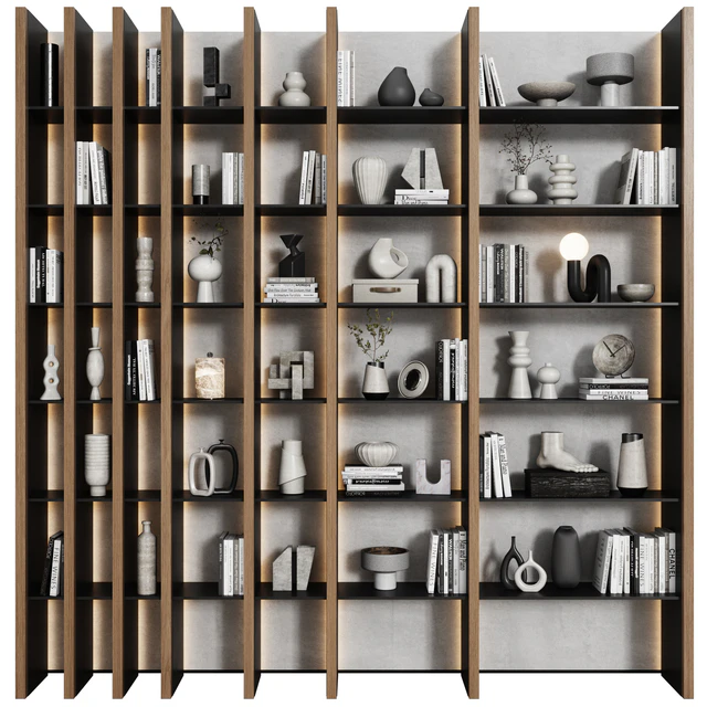 Bookcase in modern minimalist style 04 — Descargar