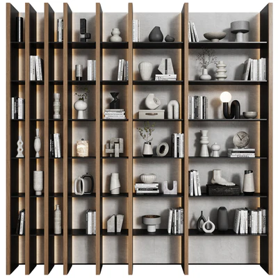 Bookcase in modern minimalist style 04 — Ver 1