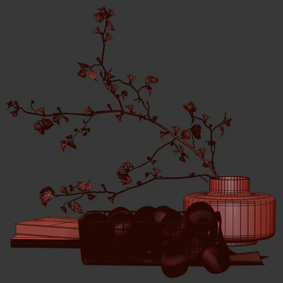 Decorative set with a basket of apples — Ver 3