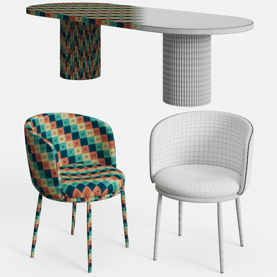 GLOBEWEST Benjamin Ripple table and Filmore dining chair Eichholtz — Вид 4