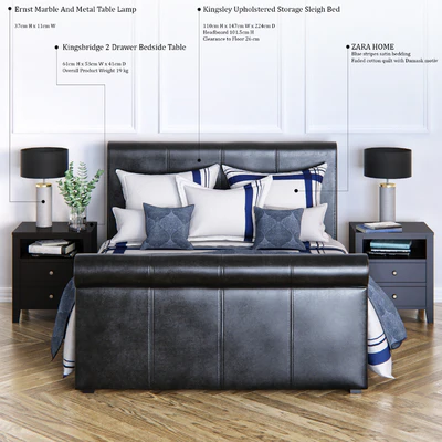 Kingsley Upholstered Storage Sleigh Bed — Вид 1