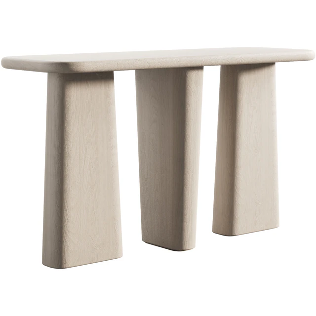 135 Kalle Sculptural Oak Console japandi style 3 colors — Скачать