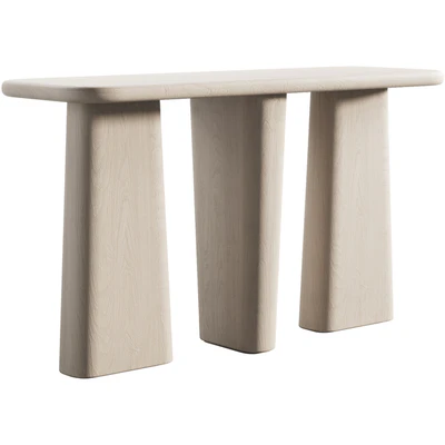 135 Kalle Sculptural Oak Console japandi style 3 colors — Вид 5