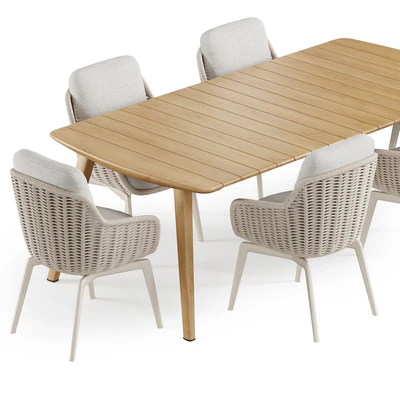 Outdoor Garden Woven Dining Set Belt Cord — Вид 4