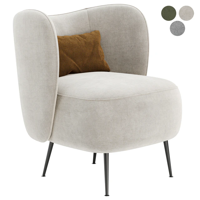 Upholstered Wingback Chair — Скачать