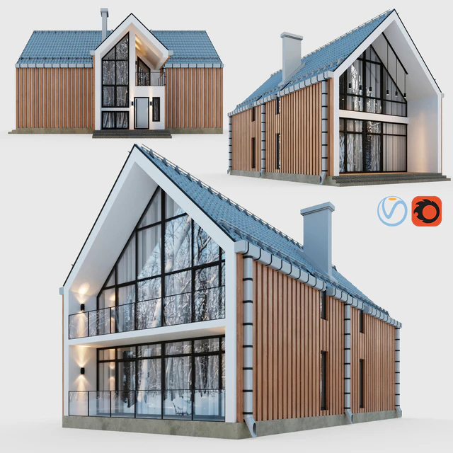 Barnhouse with terraces and balconies — Descargar