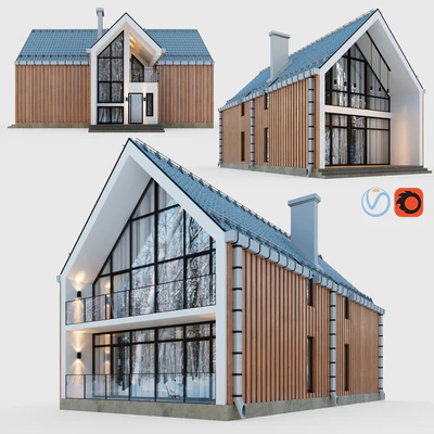 Barnhouse with terraces and balconies — Ver 5